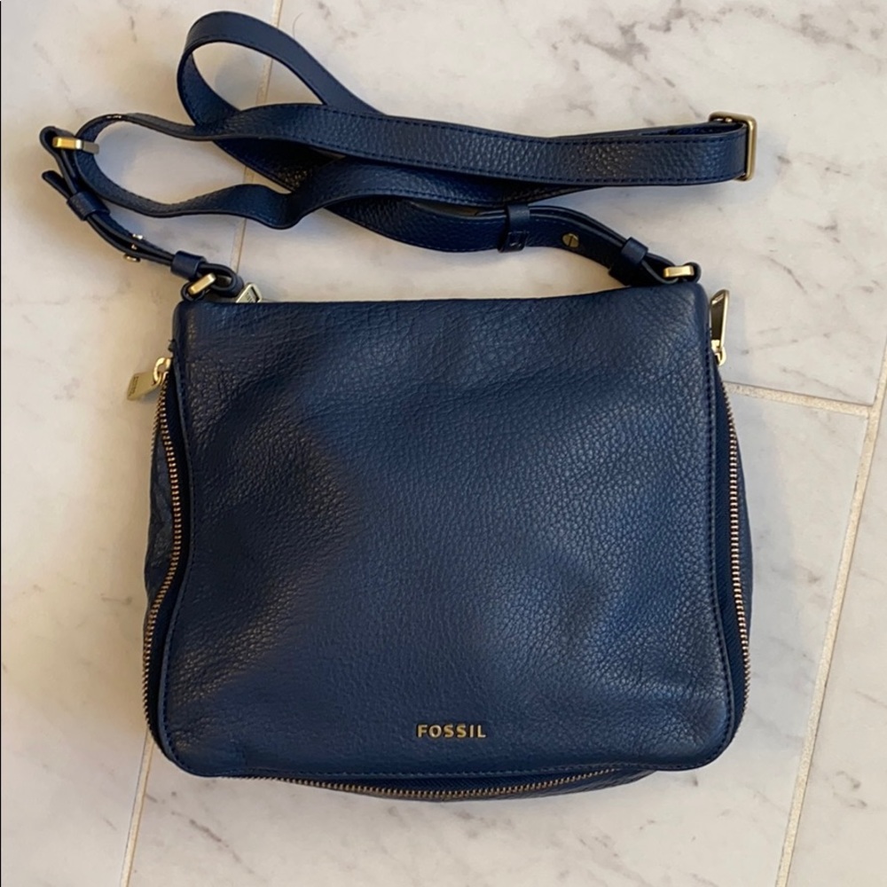 Navy Fossil Crossbody Purse